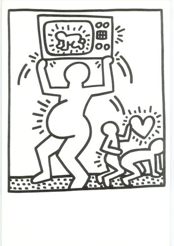 Lithograph from Lucio Amelio's Artist Haring Book (1983) van Keith Haring, Afdruk te koop op Singulart