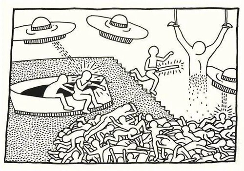 Untitled (from the Blueprint Drawings #2) di Keith Haring, Stampa in vendita su Singulart