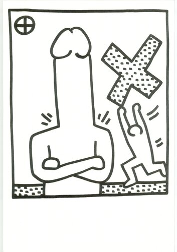 Lithograph from Lucio Amelio's Artist Haring Book (1983) di Keith Haring, Stampa in vendita su Singulart