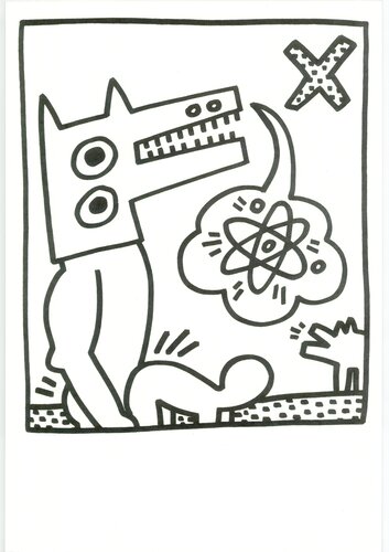 Lithograph from Lucio Amelio's Artist Haring Book (1983) di Keith Haring, Stampa in vendita su Singulart