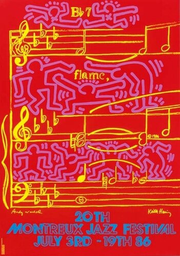Montreux Jazz Festival 1986 (Keith Haring & Andy Warhol) van Keith Haring, Afdruk te koop op Singulart
