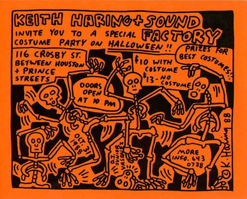 Keith Haring Sound Factory Halloween (Keith Haring Skeletons) van Keith Haring, Afdruk te koop op Singulart