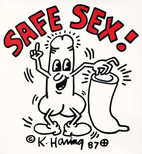 Keith Haring Safe Sex! 1987 (poster) van Keith Haring, Afdruk te koop op Singulart