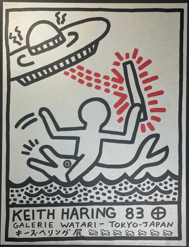 Keith Haring Galerie Watari Exhibition Print 1983 Fine Art Lithograph Street Contemporary Art van Keith Haring, Afdruk te koop op Singulart