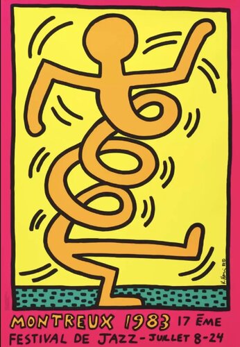 An original poster for the Montreux Jazz Festival, 1983 van Keith Haring, Afdruk te koop op Singulart