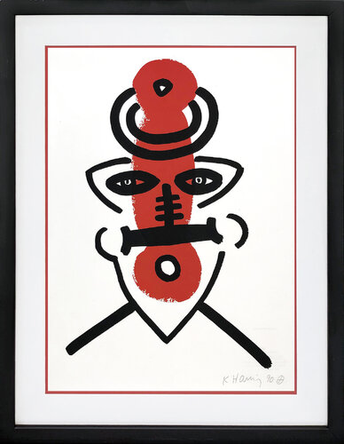 PLATE XI FROM THE STORY OF RED AND BLUE van Keith Haring, Afdruk te koop op Singulart