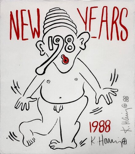 New Year's Invitation '88 (Nude) van Keith Haring, Afdruk te koop op Singulart