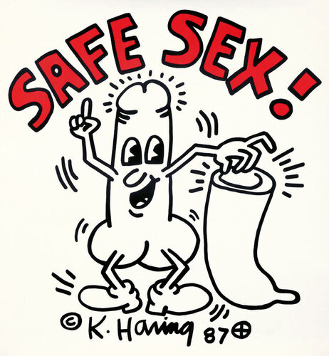 Keith Haring Safe Sex! (vintage Keith Haring poster) van Keith Haring, Afdruk te koop op Singulart
