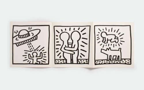 Keith Haring 1984 poster announcement (Keith Haring at Paul Maenz 1984) van Keith Haring, Afdruk te koop op Singulart