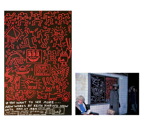 Keith Haring 84, Tony Shafrazi Gallery, 1984, Exhibition Street Advert Pasteup Poster. van Keith Haring, Afdruk te koop op Singulart