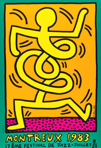 An original poster for the Montreux Jazz Festival, 1983 von Keith Haring, Druck kaufen auf Singulart