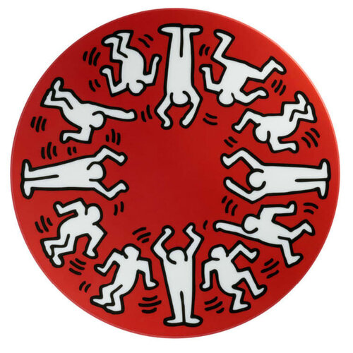 Keith Haring " White on Red" plate van Keith Haring, Andere media te koop op Singulart