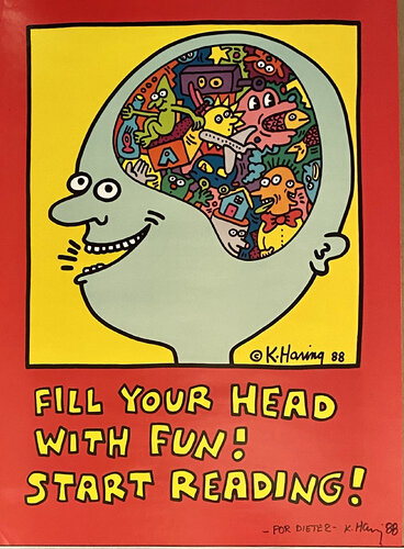 Fill Your Head with Fun! Start Reading! van Keith Haring, Afdruk te koop op Singulart