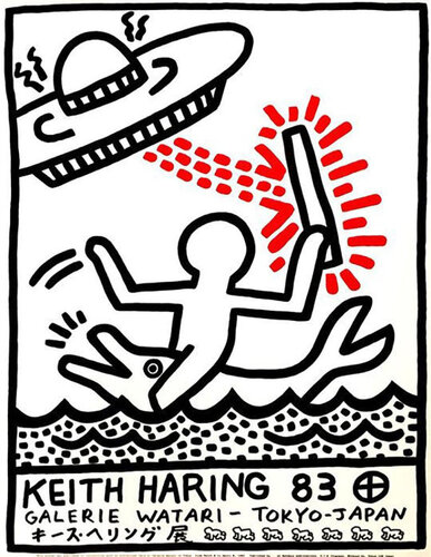Galerie Watari Authentic Exhibition Poster van Keith Haring, Afdruk te koop op Singulart
