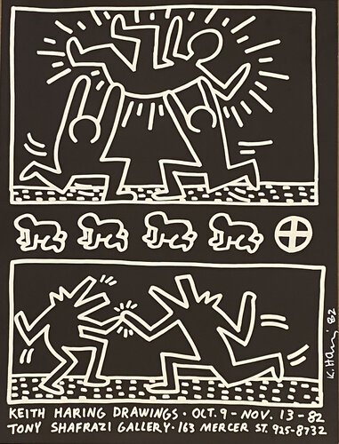 Keith Haring: Drawings Tony Shafrazi Gallery Oct 9- Nov 13, 1982 van Keith Haring, Afdruk te koop op Singulart