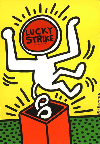 Keith Haring Lucky Strike poster 1987 van Keith Haring, Afdruk te koop op Singulart