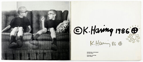 Keith Haring Stedelijk Museum drawing & catalogue (Keith Haring drawing 1986) van Keith Haring, Werk op papier te koop op Singulart