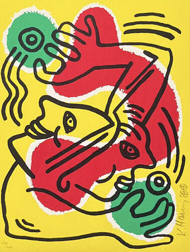 International Volunteer Day van Keith Haring, Afdruk te koop op Singulart