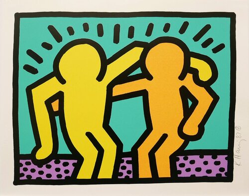 Pop Shop I (Plate 1 - "Best Buddies") van Keith Haring, Afdruk te koop op Singulart