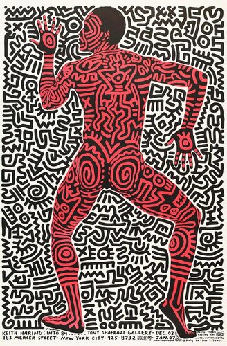 Keith Haring Into 84 poster (vintage Keith Haring) 1983 van Keith Haring, Afdruk te koop op Singulart