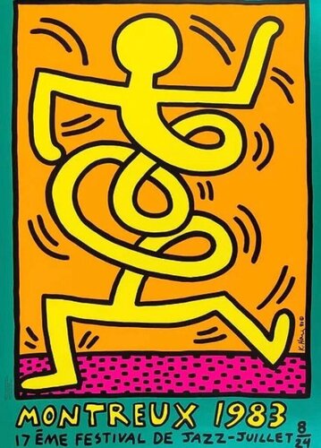 Montreux Jazz Festival (Green) Print Poster von Keith Haring, Druck kaufen auf Singulart