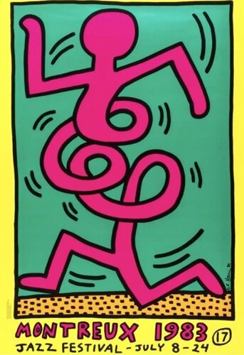 An original poster for the Montreux Jazz Festival, 1983 di Keith Haring, Stampa in vendita su Singulart