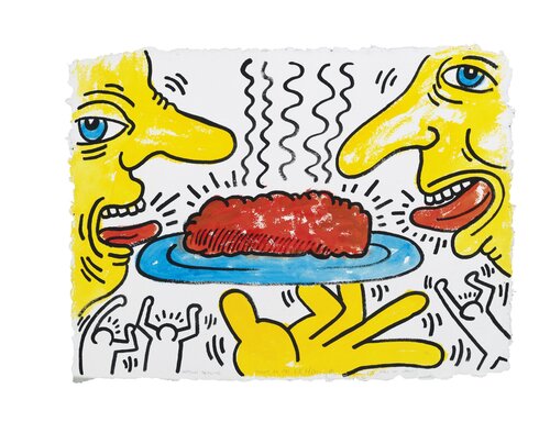 Meatloaf Drawing for Meals on Wheels 1987 von Keith Haring, Werk auf Papier kaufen auf Singulart