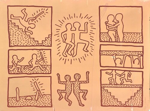 UNTITLED ('BLUEPRINT' JAN 15, 1981) par Keith Haring, Édition en vente sur Singulart