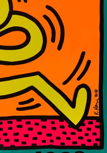 Swing Green : Montreux jazz Festival par Keith Haring, Édition en vente sur Singulart