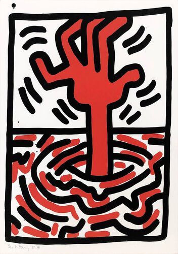 Ludo, Plate 5 (Hand signed Lithograph) von Keith Haring, Druck kaufen auf Singulart