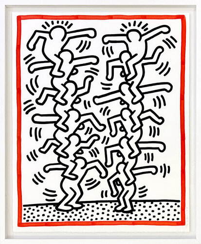 Untitled, from Three Lithographs (framed hand signed lithograph) van Keith Haring, Afdruk te koop op Singulart