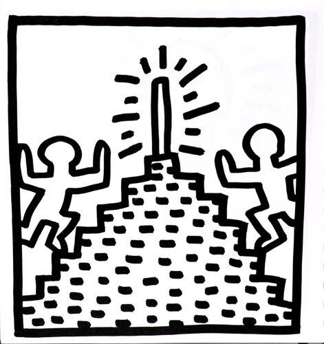 Untitled (Pyramid Steppers) by Keith Haring, 인쇄 for Sale on Singulart