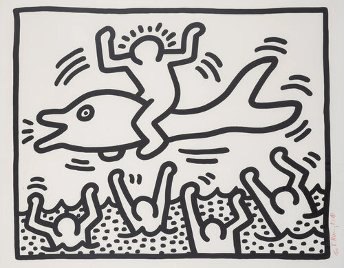 Untitled (Man on Dolphin) by Keith Haring, Print for Sale on Singulart