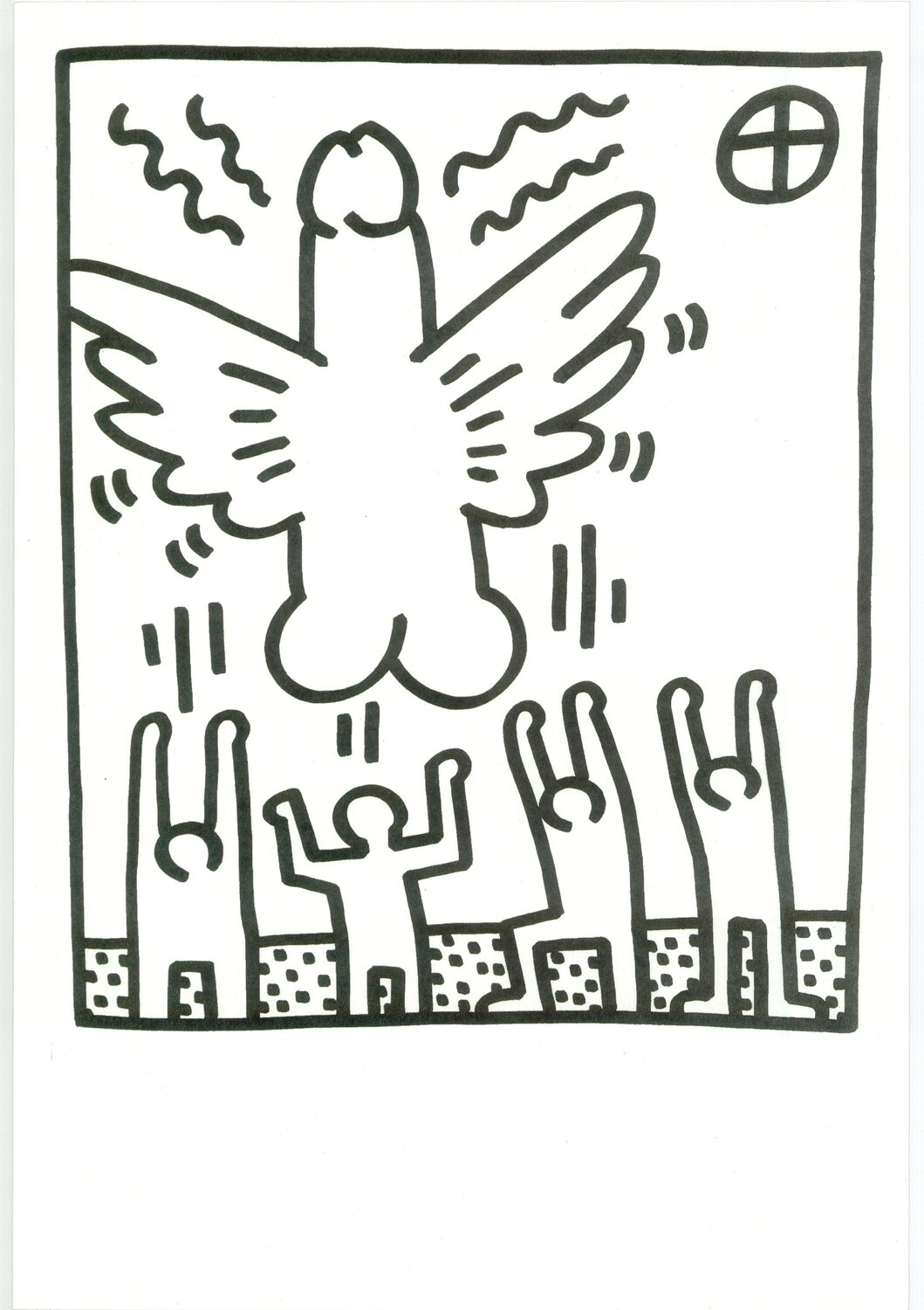 Lithograph from Lucio Amelio's Artist Haring Book (1983) Keith Haring Druck zu verkaufen