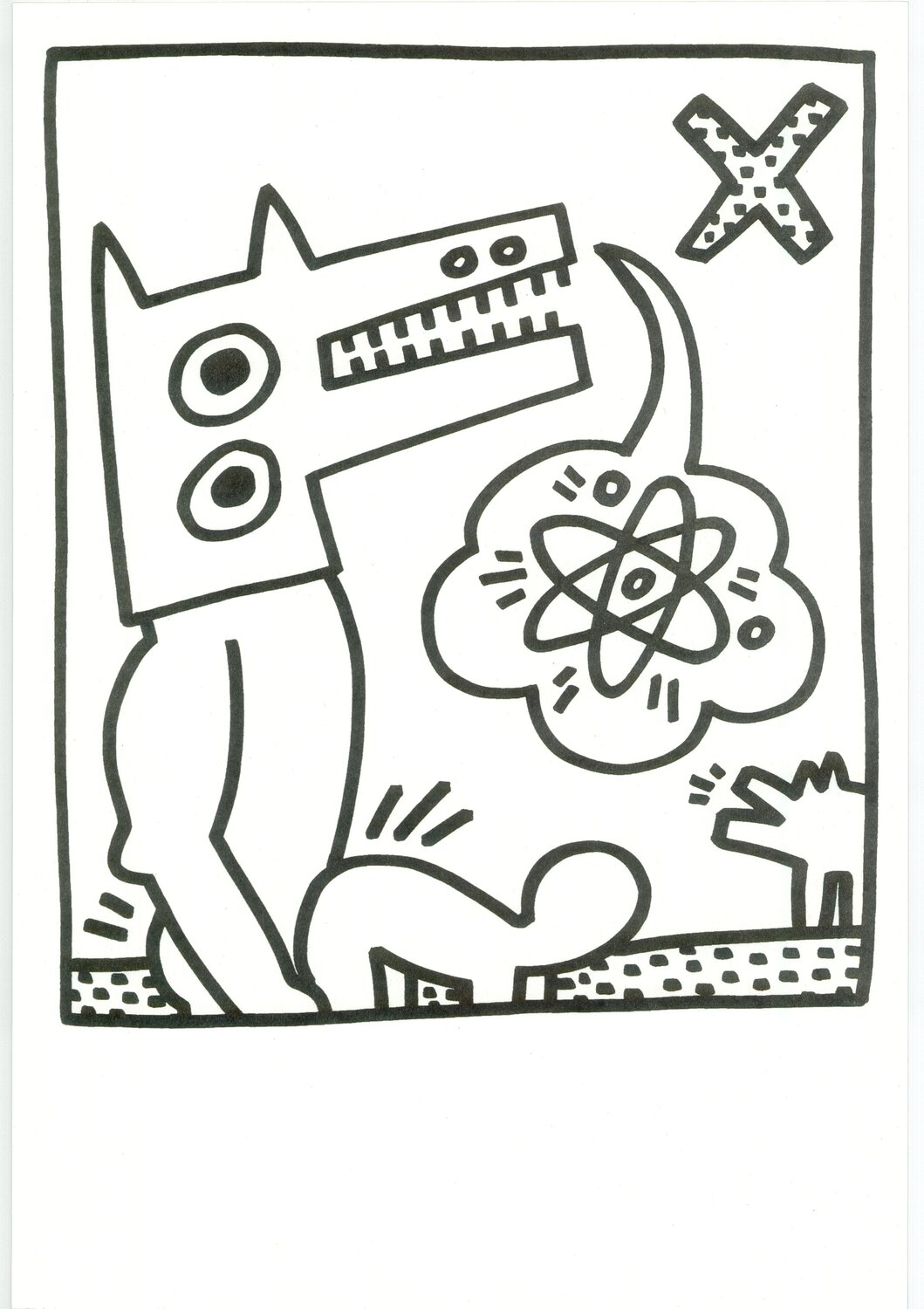 Lithograph from Lucio Amelio's Artist Haring Book (1983) Keith Haring Druck zu verkaufen