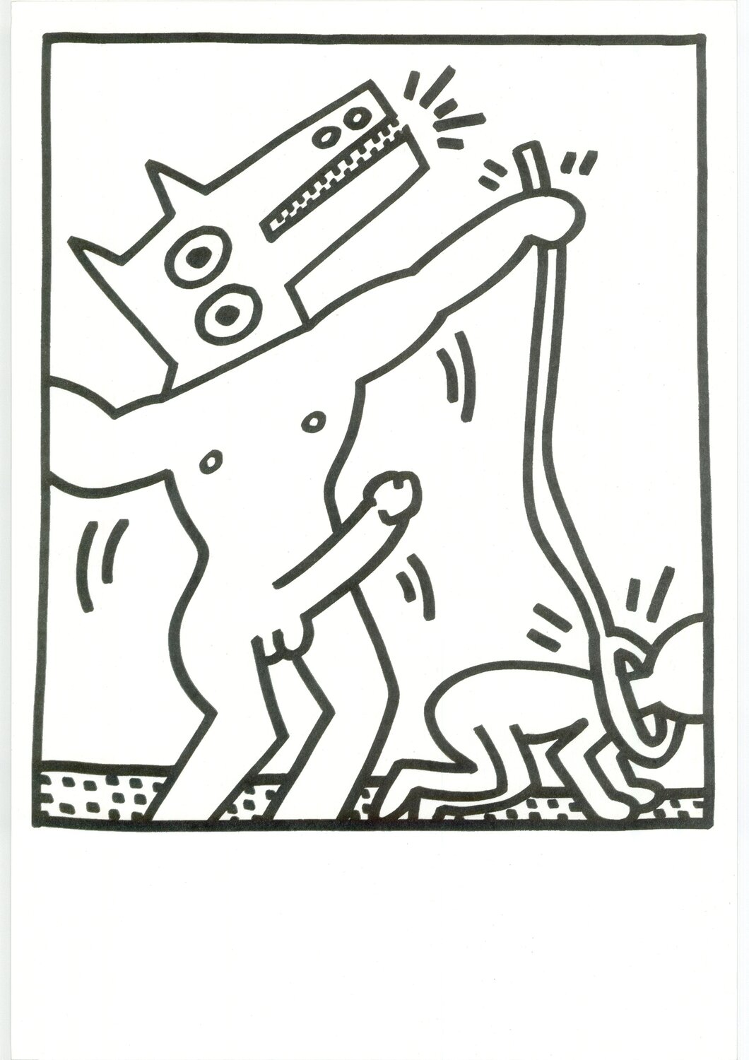 Lithograph from Lucio Amelio's Artist Haring Book (1983) Keith Haring Druck zu verkaufen
