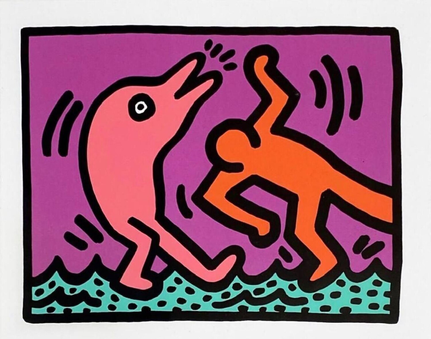 Pop Shop V (D) Keith Haring Afdruk te koop