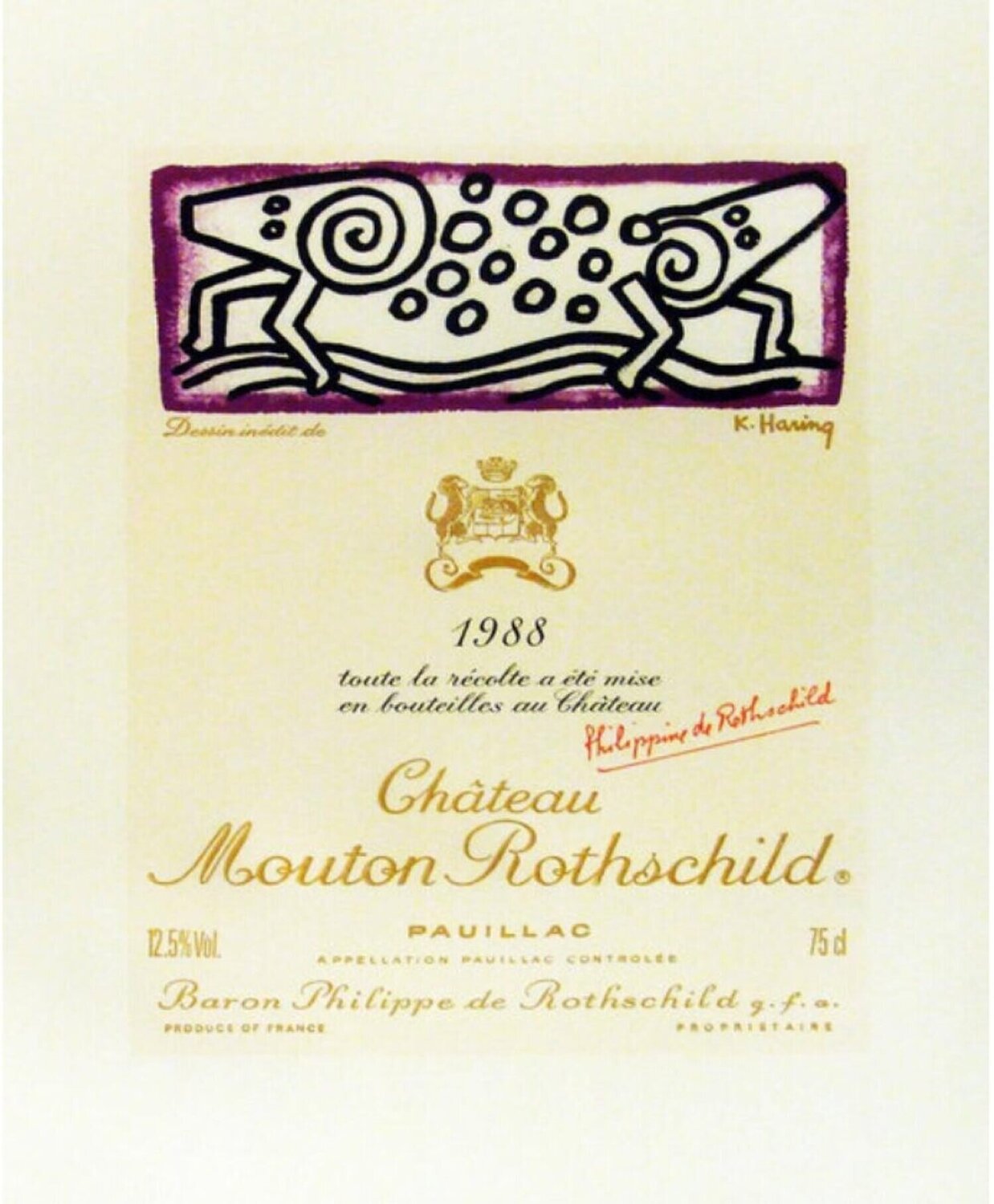 Chateau Mouton Rothschild Keith Haring Stampa in vendita