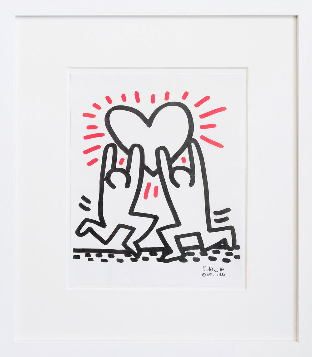 Two People one Heart Keith Haring Afdruk te koop