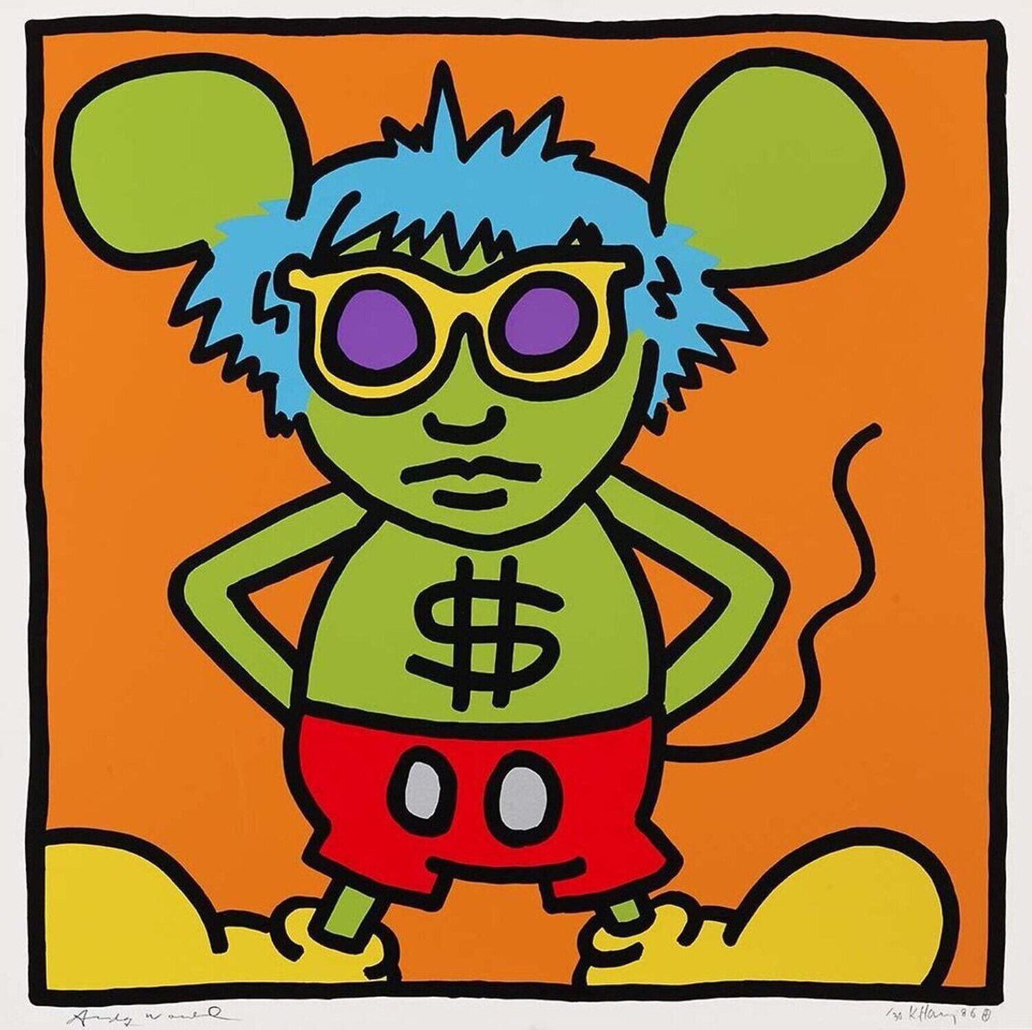 Andy Mouse Keith Haring Afdruk te koop