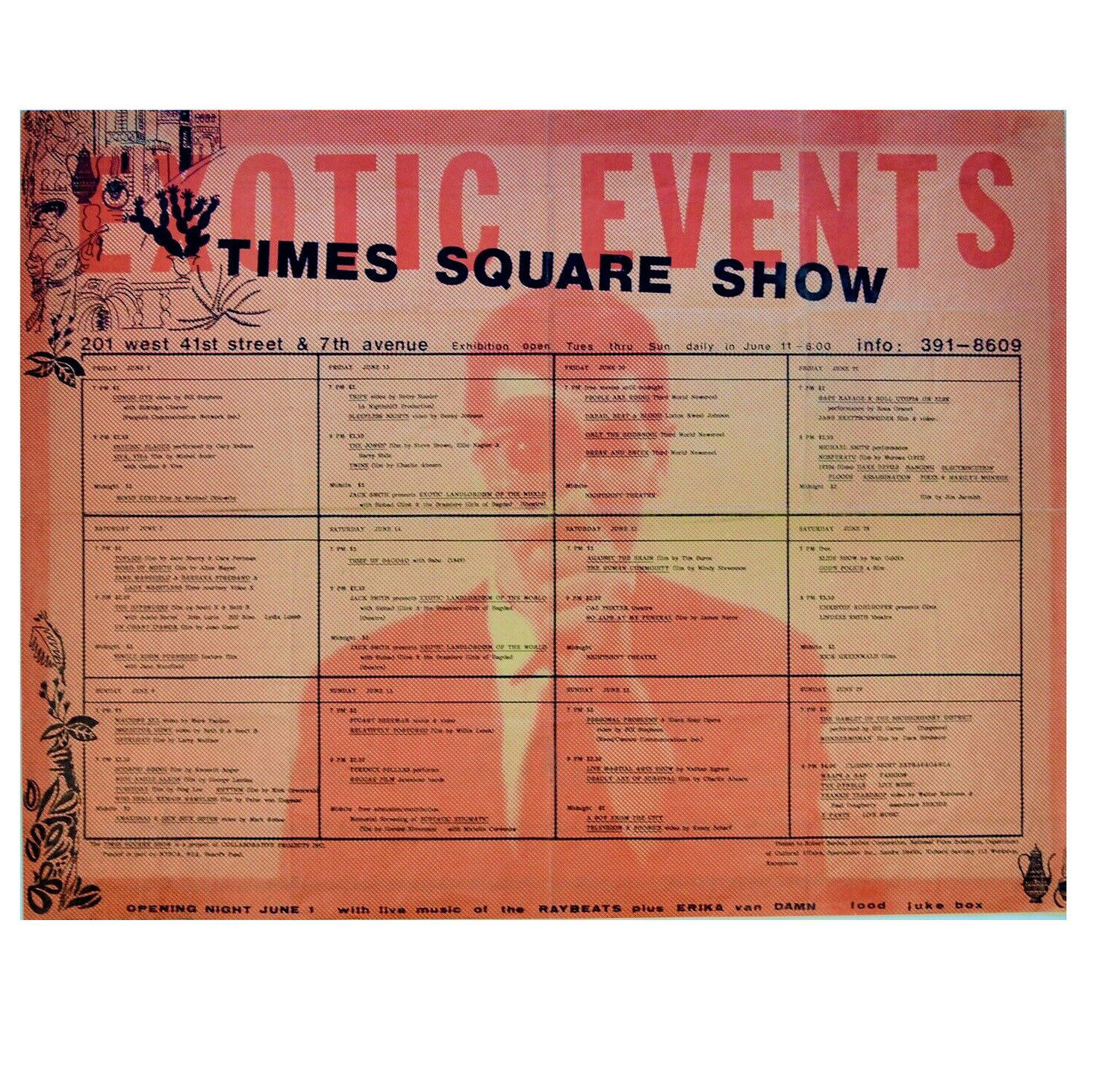 Time Square Show- Exotic Events, 1980, Event Schedule Poster Keith Haring Stampa in vendita