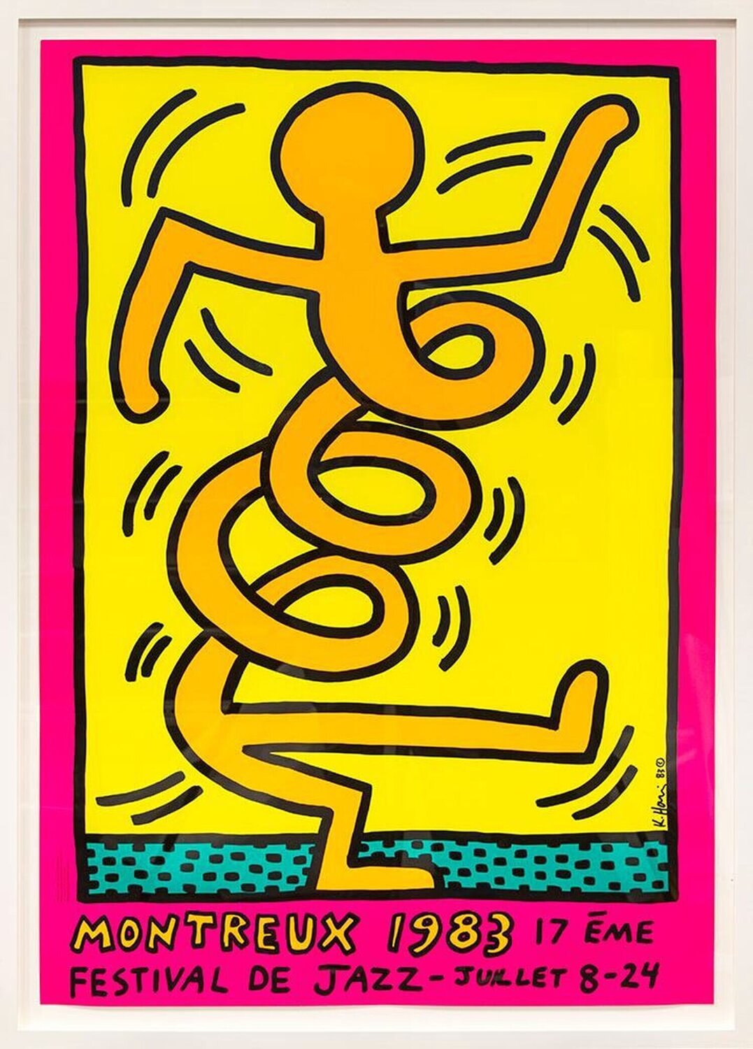 Montreux Jazz Festival (pink) Keith Haring Druck zu verkaufen