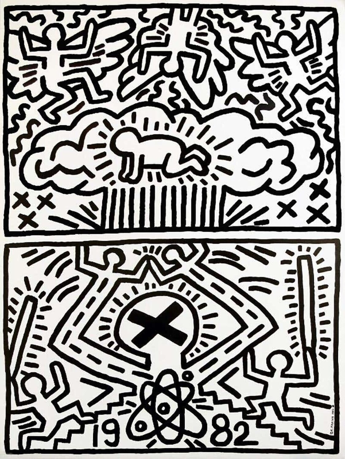 Keith Haring Nuclear Disarmament poster 1982 Keith Haring Stampa in vendita