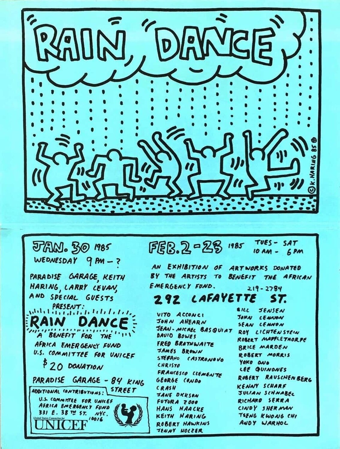 Keith Haring Rain Dance poster (Keith Haring Paradise Garage) Keith Haring Stampa in vendita