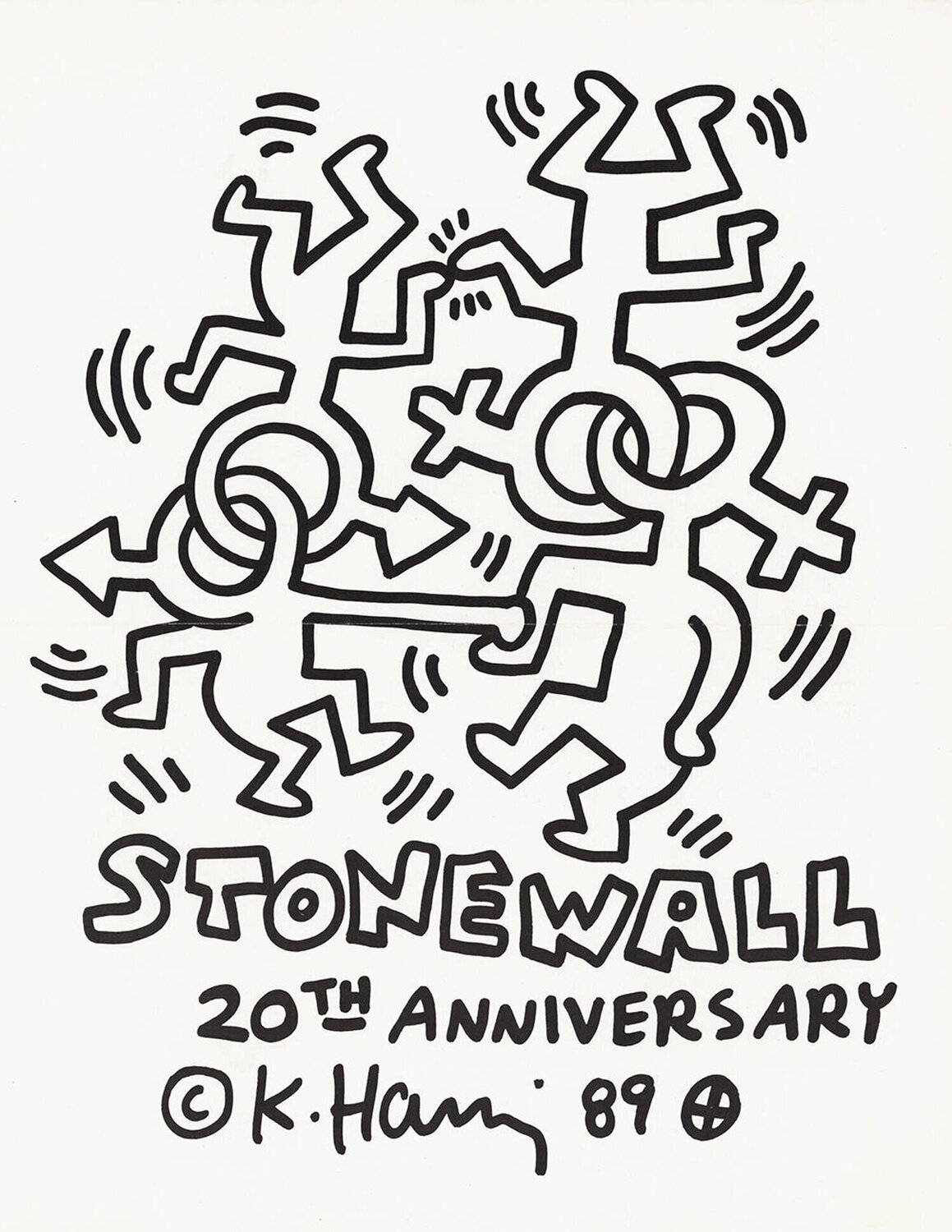 Keith Haring Stonewall 20th Anniversary poster Keith Haring Stampa in vendita