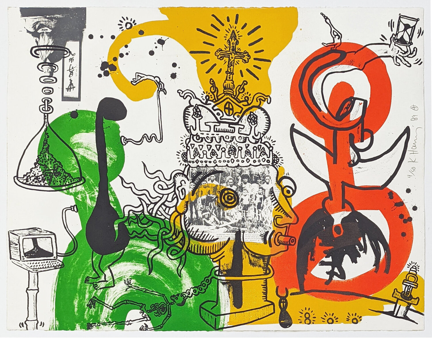 THE KING Keith Haring Afdruk te koop