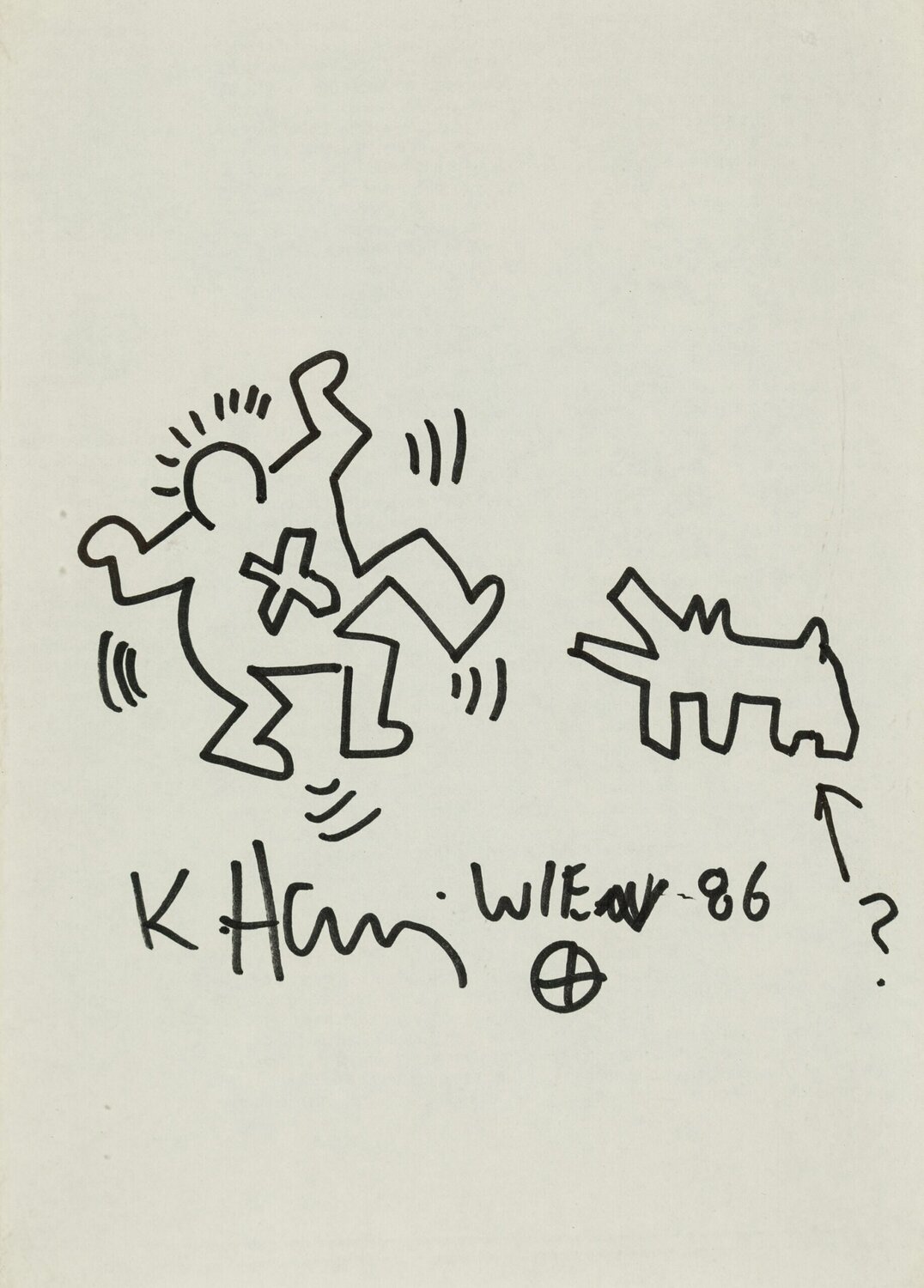 untitled Keith Haring Werk op papier te koop