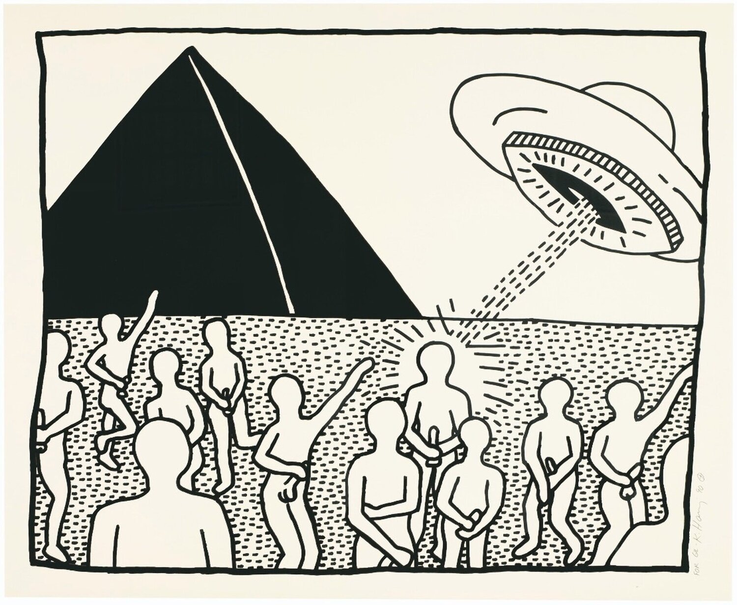 Untitled (from 'The Blueprint Drawings') Keith Haring Afdruk te koop