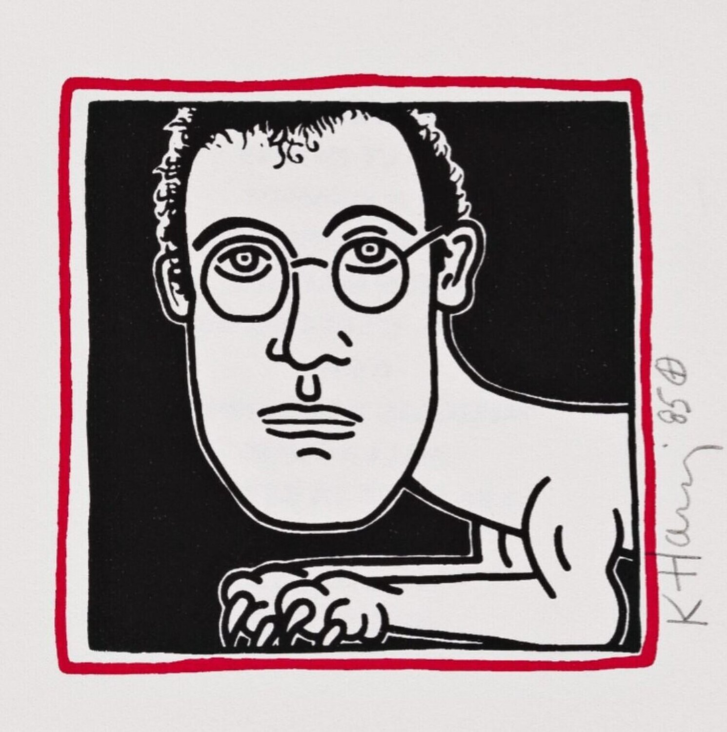 Self Portrait (Invitation to Palladium Dinner) Keith Haring Druck zu verkaufen