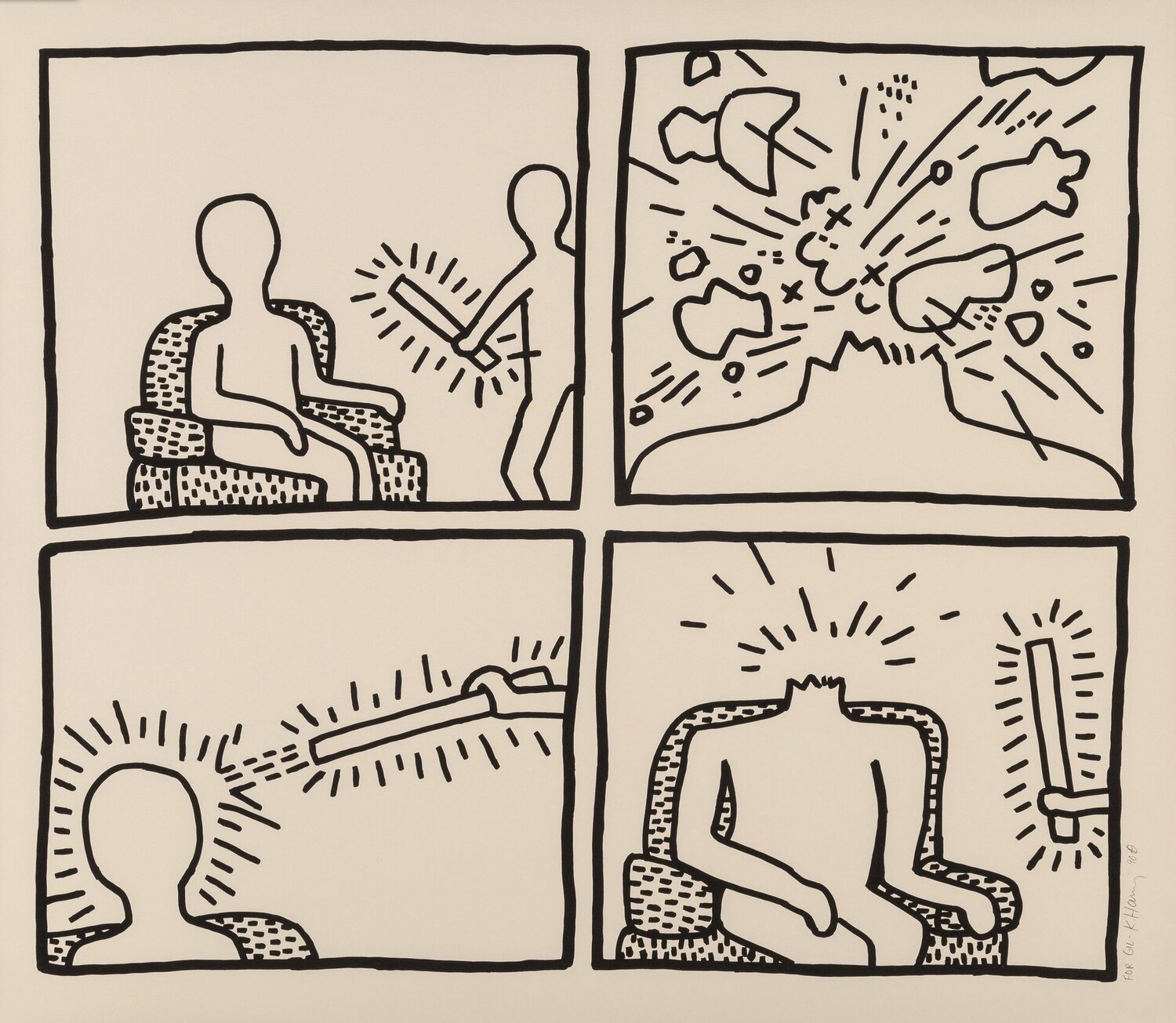 Untitled (The Blueprint Drawings - No. 14) Keith Haring Druck zu verkaufen